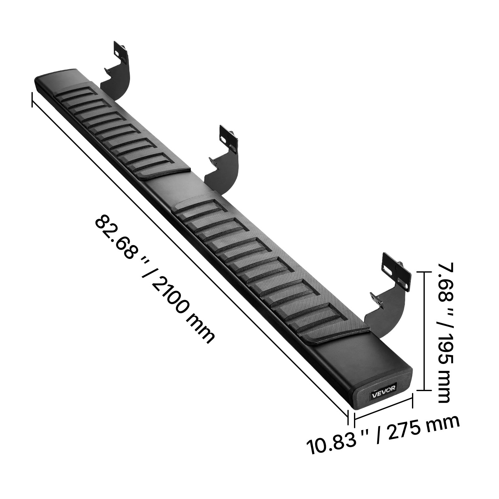 VEVOR Running Boards, 6 Inches Side Steps Compatible with 2009-2018 Dodge Ram 1500 Crew Cab, 2010-2025 Dodge Ram 2500 3500 Crew Cab, Black Textured Aluminum Alloy Nerf Bars, 500 lbs Load Capacity