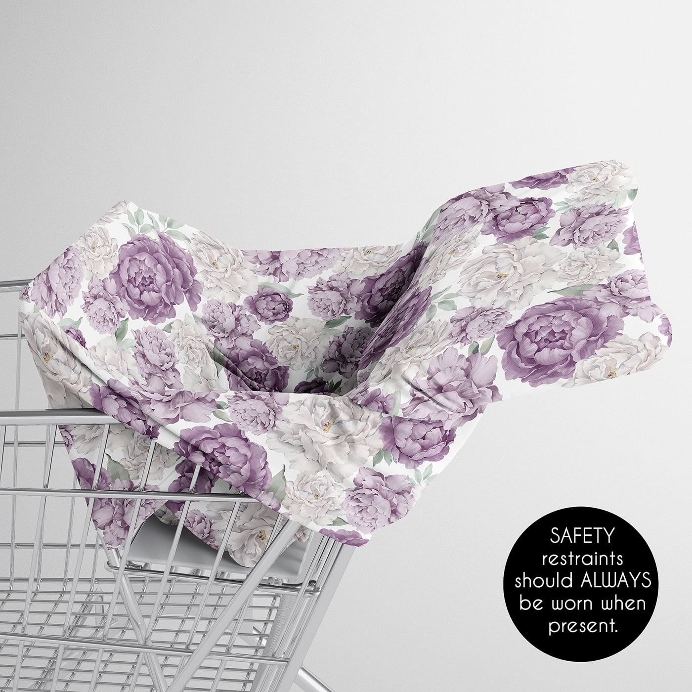 Sweet Jojo Designs Peony Floral Garden Lavender Purple and Ivory Girl Multi Use Baby Car Seat and Nursing Cover