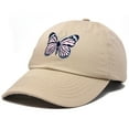 thumbnail image 4 of DALIX Pink Butterfly Hat Cute Womens Gift Embroidered Girls Cap in Khaki, 4 of 6
