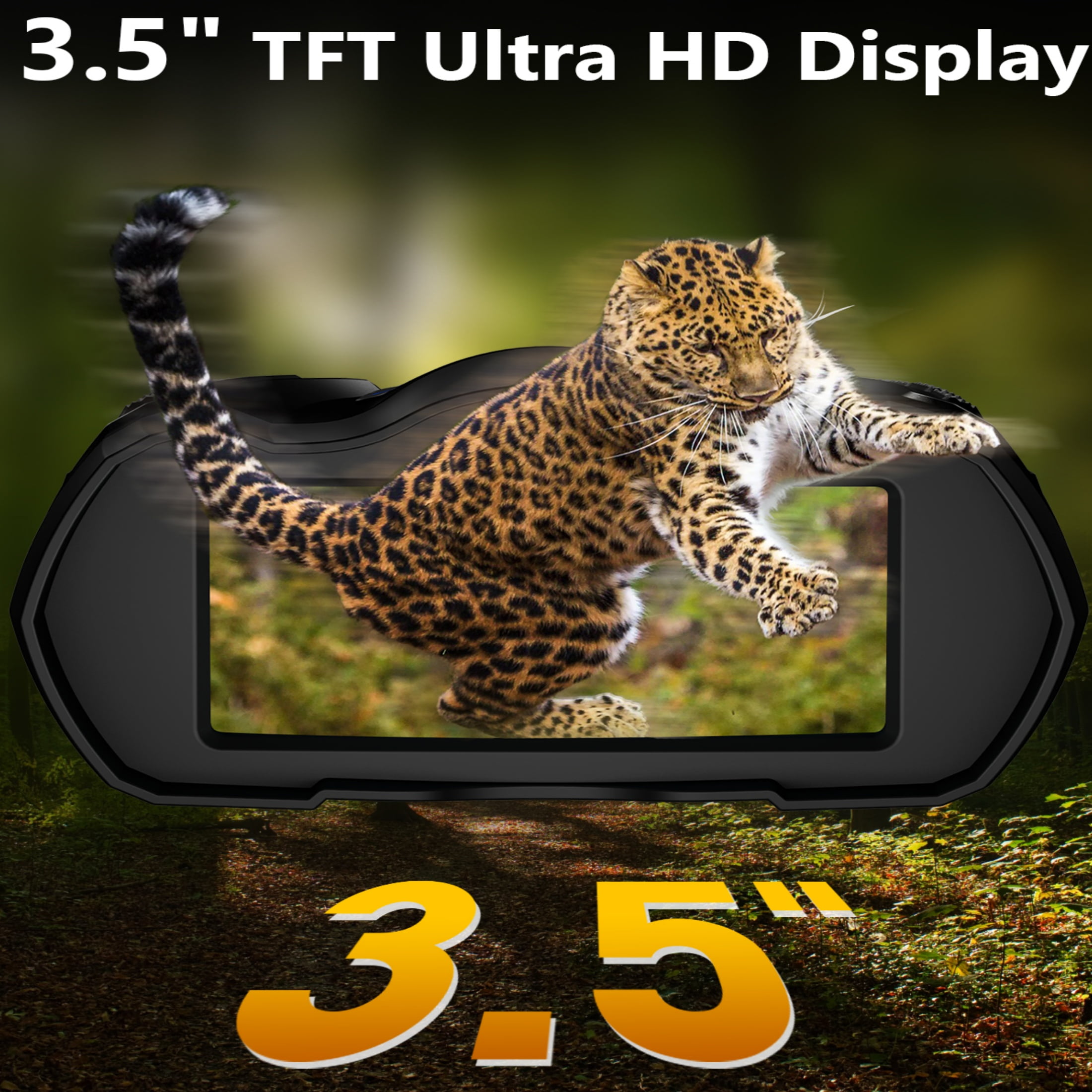 WARMTUYO Night Vision Goggles, 10X Digital Zoom, 9 Level Infrared Hunting Binoculars for Adults, 3.5" HD Display High Powerful Digital Binoculars, with 32GB TF Card  - Black