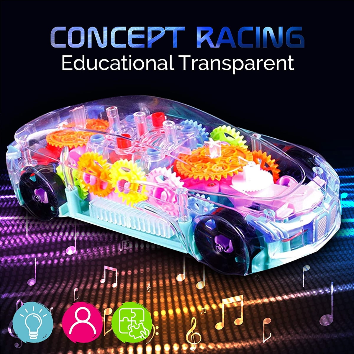 Musical Transparent Concept Racing Car Colorful Led Light with music 