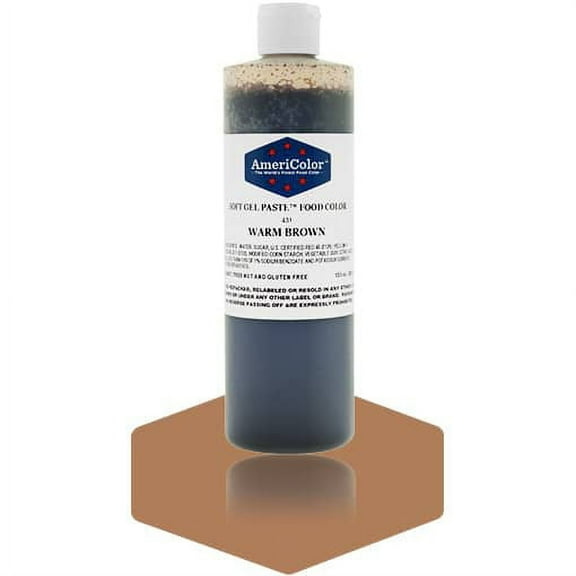 AmeriColor, Soft Gel Paste Food Color, Warm Brown 13.5 oz