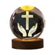 thumbnail image 2 of Crystal Night Light Engraved Holy Family Figurine Statue With Wooden Stand Color Changing Light Glass Religious Collection Catholic, 2 of 6