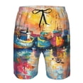 thumbnail image 3 of Fotbe Colorful Fishing Boats Trajes de Baño Estampados para Hombre, Shorts de Verano de Secado Rápido, Ropa de Playa, Bañadores-X-Large, 3 of 5