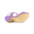thumbnail image 5 of BLISSFUL STEP Mother's Day Women's Platform Heels Chunky Heel Slingback Open Toe Sandals Purple 8.5, 5 of 8