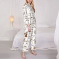thumbnail image 3 of Goofa Coffee Printed Women’s 2 Piece Pajama Set Super,Pajamas Women's Long Sleeve Sleepwear Soft Button Down Loungewear Pjs Lounge Set Nightwear-XX-Large, 3 of 9