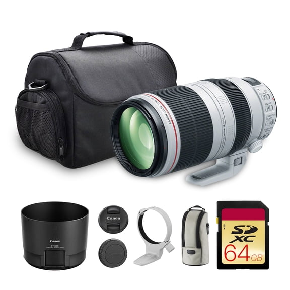 Canon EF 100-400mm f/4.5-5.6L IS II USM Lens | L-Series Telephoto Zoom with Image Stabilization & Fast Autofocus | Ideal for Sports, Wildlife & Travel (9524B002)   Canon Bag   64GB Memory Card