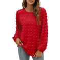 thumbnail image 2 of TRUBKH Women's Tops, Tees & Blouses Long Sleeve Tops for Women Tops Womens Blouses Casual Tops for Women Womens Blouses Cowl Neck Tops for Women Red 1 S, 2 of 3