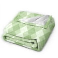 thumbnail image 2 of ZICANCN Throw Blanket Green Rhombus Stripe Plaid , Couch Ultra Soft Micro Fleece Sofa Bed Camping Travel Blanket for Adults, 40"x30", 2 of 8