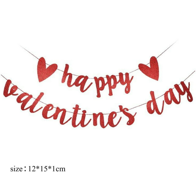 EGNMCR AValentine's Day Decoration Flag Flash Flower Decoration Party flags pulling