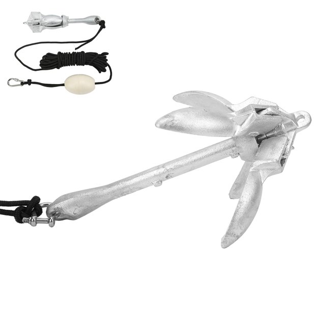 Kit d'Ancre Pliable, Grappin Marin Portable pour Voiliers Kayak Canoë Embarcation