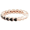 thumbnail image 2 of AFFY 0.23 Cttw Round Black Natural Diamond Heart Band Ring In 14K Rose Gold Over Sterling Silver, 2 of 2