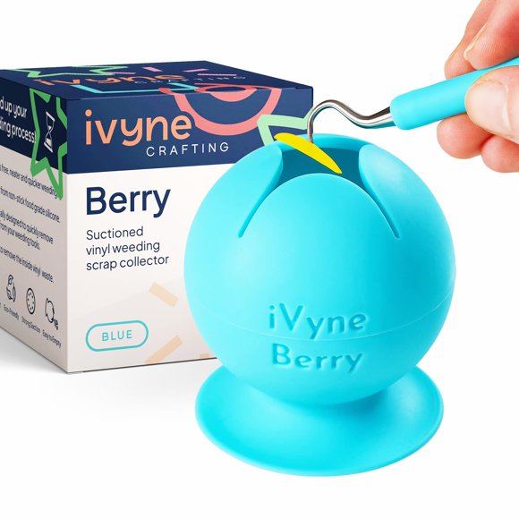 iVyne Berry Recolector de chatarra de desmalezado de vinilo con succión y soporte para herramientas de deshierbe para vinilo - Azul