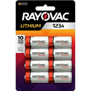 Rayovac Photo Lithium Batteries Size 123A 3V, 8 Count