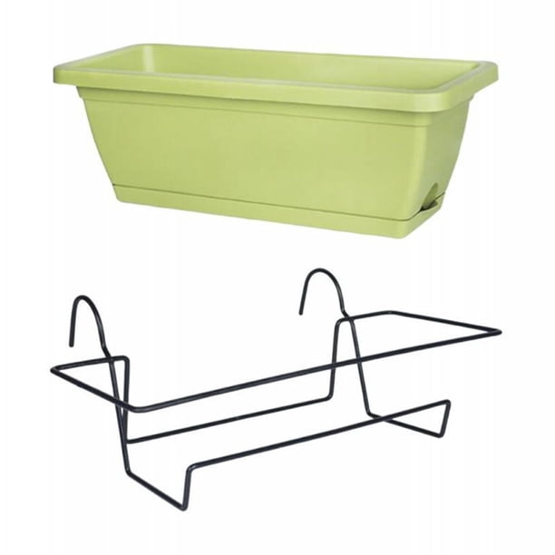 Maceta colgante para balcón, cerca, 43 x 19 x 15 cm, para barandilla de terraza Estante negro
