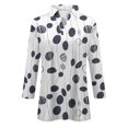 thumbnail image 4 of Fiudx Liquidación de Ahorros de Verano Blusa Informal de Manga 3/4 con Botones y Estampado de Cuello para Mujer, 4 of 5