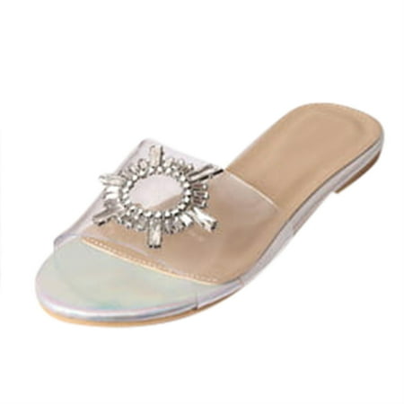 

Womens Open Toe Non-Slip Sandals Roman Flats Slippers Casual Beach Shoes