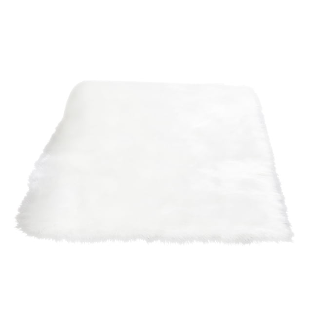 Alfombra de felpa suave para silla, funda de sofá, alfombra de piso esponjosa artificial para dormitorio, sala de estar para niños, color blanco Yuarrent LF000013-01B