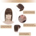 thumbnail image 3 of SEGO Hair Toppers for Thinning Hair Bangs Clip in Real Human Hair Extensions Middle Part Hair Piece for Woman Natural Black, 3 of 9