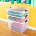 thumbnail image 6 of Sterilite 32 Quart Clear Under Bed Storage Container Tote w/ Lid, 6 Pack, 6 of 10