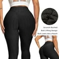 thumbnail image 4 of Women's Leggings Bubble Textured Leggings Butt Lifting Yoga Pants Black X-Large, 4 of 6