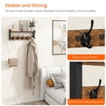 thumbnail image 6 of Wall Hooks with Shelf, Wood Coat Rack with Shelf Wall-Mounted, Entryway Hanging Shelves with 5 Metal Hooks for Clothes Hats Towel Purse Robes, Bathroom Mudroom Bedroom, Rustic Brown Black, 6 of 9