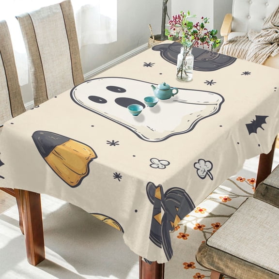 Yayeee Tablecloths for Rectangular Tables 54 x 54 inch Party Table Cover, Halloween Black Pumpkins