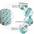 thumbnail image 6 of Shower Curtain Palm Trees Bathroom Curtains with Hooks, Waterproof Fabric Tropical Plant Turquoise Stripes Bath Shower Curtains Set for Bathroom Bathtubs Decor 36x72 Inch, 6 of 8