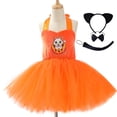 thumbnail image 6 of YLYL Kids Girls Halloween Costume Cute Kitty Pumpkin Print Halter Tutu Dress Set with Bow Tie Ears Tail, 6 of 9