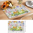 thumbnail image 6 of Easter Truck Placemats Set of 12 Spring Floral Eggs Butterflies Leaves Gray Plaid Place Mats Indoor Wipeable Table Mats Washable Dining Table Placemats for Kitchen Holiday Party Home Decor 13x19 Inch, 6 of 9