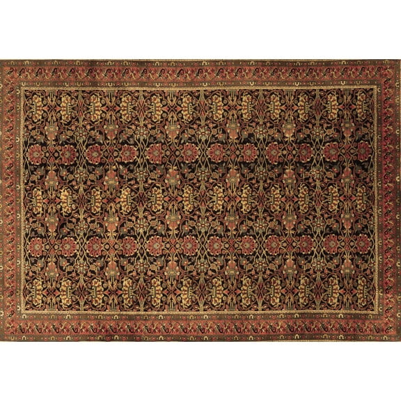 Ahgly Company Indoor Rectangle Persian Brown Traditional Area Rugs, 5' x 7'