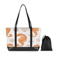 thumbnail image 7 of FORMRS Canvas Laptop Tote Bag for Women with 15.6" Computer Compartments Shoulder Handbag, Orange Seahorse, 7 of 7