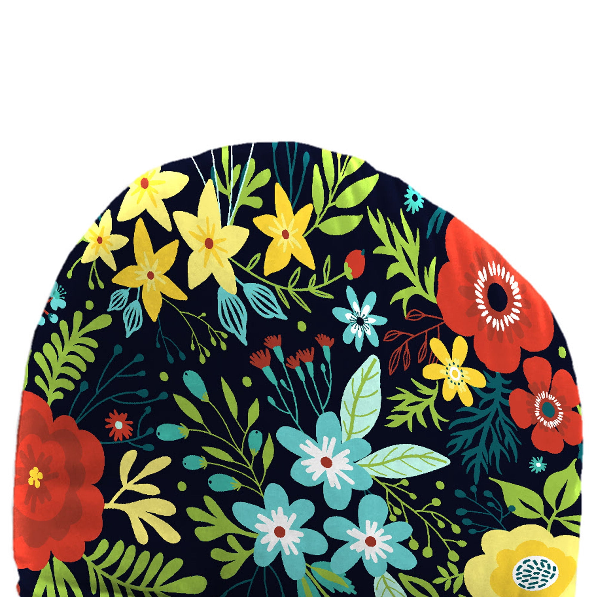 Jordan Manufacturing 49" x 20.5" Black Floral Rectangular Outdoor Adirondack Chair Cushion with Back Strap