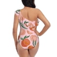 thumbnail image 5 of Rateoe Painting Peach Pattern Women One Piece Swimsuits Tummy Control One Shoulder Bathing Suits Ruffle Swimwear-Small, 5 of 6