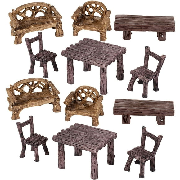 Mesa y sillas Skylety en miniatura para muebles de jardín