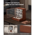 thumbnail image 3 of SONGMICS Caja para Relojes con 12 Ranuras, Expositor con Ventana, Chapa de Madera Maciza, Forro de Terciopelo, Marrón Café, 3 of 5