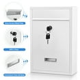 thumbnail image 2 of Mailbox Wall Mounted, Key Lock Mail Boxes Outdoor,3.3" D x 8.5" W x 12.6" H,Weatherproof Secure Mail Box,Key Lock Mail Boxes Outdoor,White Large, 2 of 5