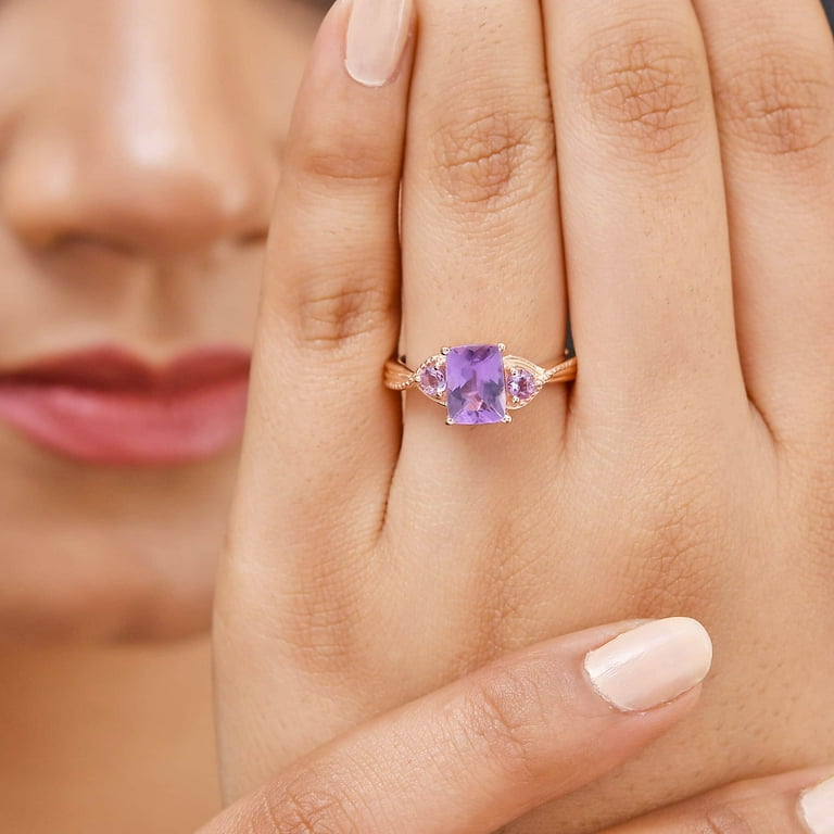 Purple rose promise online ring