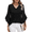 Black, variant on Women's Casual Blouses Dressy 3/4 Sleeve V Neck Shirts Relaxed Fit Ruffled Sleeve Tops Spring Fall Daily Pullover White XL