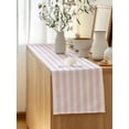 thumbnail image 5 of Table Runner 72 Inches Long for Kitchen Dining, Pink Striped Dresser Scarf Farmhouse, Dining Table Decorations for Wedding/Parties, Modern Farmhouse Pink White Stripes 16 x 72 In, 5 of 9