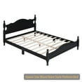 thumbnail image 4 of Queen Size Wood Platform Bed Frame,Retro Style Platform Bed with Wooden Slat Support,Black, 4 of 14