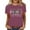Wine, variant on Women's Fashion Casual Round Neck Letter Printed Short Sleeve T Shirt Top