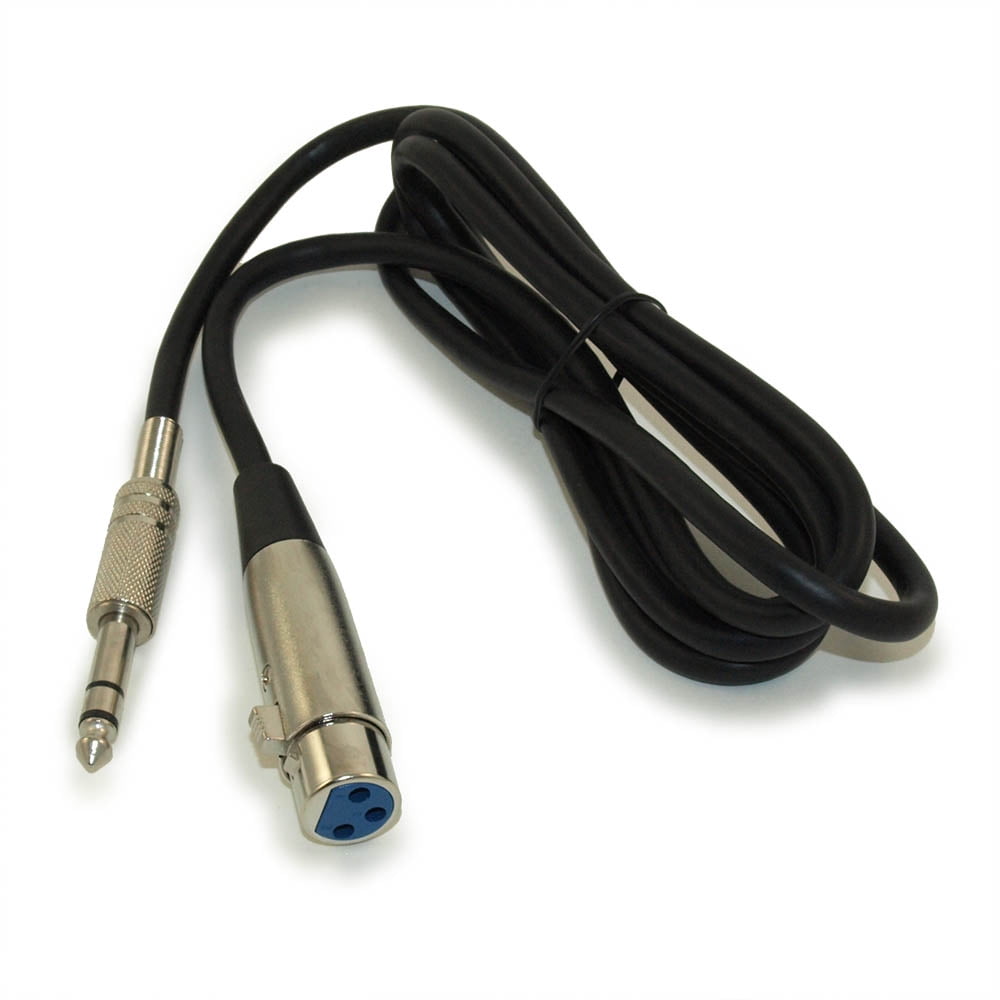 6Ft XLR 3P Female to 1/4" TRS (Balanced Audio) Male Microphone Cable