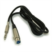 6Ft XLR 3P Female to 1/4" TRS (Balanced Audio) Male Microphone Cable