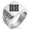 Silver, variant on Stainless Steel Kamei Samurai Crest Geometric Pattern Biker Style Polished Ring