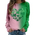 thumbnail image 1 of Chemise de la Saint-Patrick pour Femmes, Chandails en Molleton Décontractés à Manches Longues, Imprimé Graphique Amusant, 1 of 5