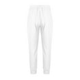 thumbnail image 6 of IROINNID Men's Cargo Pants Solid Color Sport Loose Pleated Small Legs Drawstring Solid Color Full Length Pants,White, 6 of 6