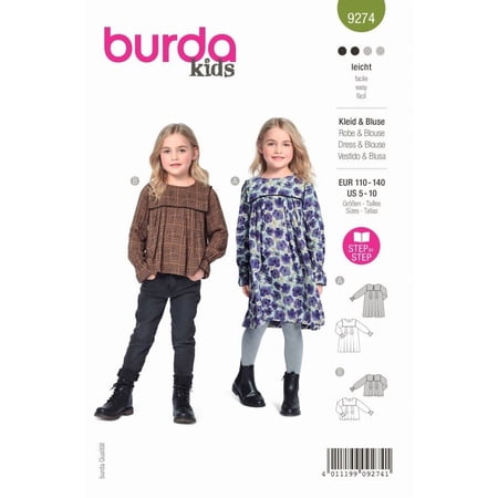 Burda Paper Sewing Pattern 9274 - Dresses for Kids