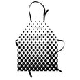 thumbnail image 1 of Abstract Apron Minimalist Monochrome Dots in Black Growing Big from Bottom to Top Polka Dots Image, Unisex Kitchen Bib Apron with Adjustable Neck for Cooking Baking Gardening, White, by Ambesonne, 1 of 3