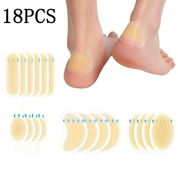 18 PCS Gel Foot Pads Set – Waterproof Cushions for Toes, Heels & Soles, Soft Protective Foot Stickers